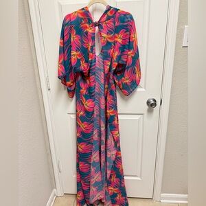 Keva J Bright Floral Mondrian Kimono